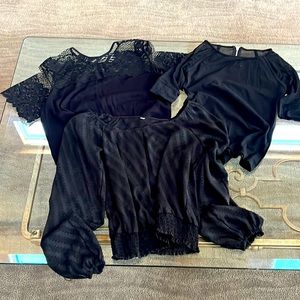 Three black tops